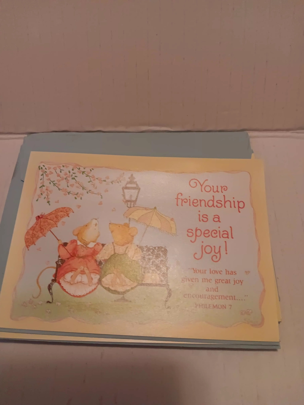 Joyfully Yours Vintage Greeting Cards Set 7 Plush Mice Friendship Blank Inside